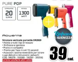 MediaWorld Rowenta Stiratore verticale portatile DR2020 offerta