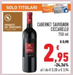 Conad CABERNET SAUVIGNON CICCARIELLO offerta
