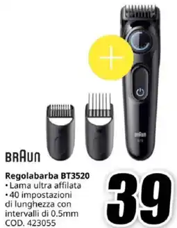 MediaWorld BRAUN Regolabarba BT3520 offerta