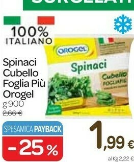Spinaci cubello foglia più i vegetali