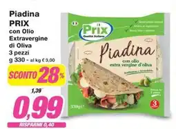 Prix Quality Piadina PRIX con Olio Extravergine di Oliva offerta