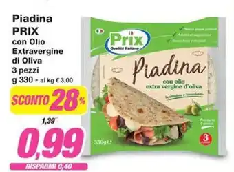 Prix Quality Piadina PRIX con Olio Extravergine di Oliva offerta