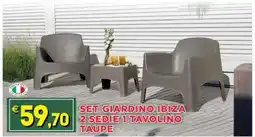 Prix Quality Set giardino ibiza 2 sedie 1 tavolino taupe offerta