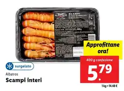 Lidl Albatros Scampi interi offerta