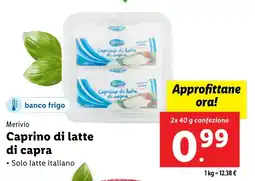 Lidl Merivio Caprino di latte di capra offerta
