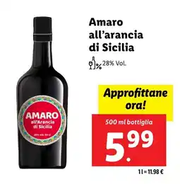 Lidl Amaro all'arancia di Sicilia offerta