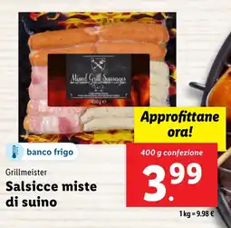 Lidl Grillmeister Salsicce miste di suino offerta