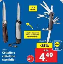 Lidl CRIVIT Coltello o coltellino tascabile offerta