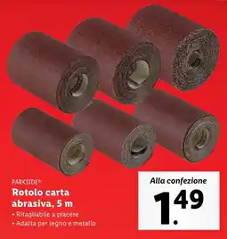 Lidl PARKSIDE Rotolo carta abrasiva, 5 m offerta