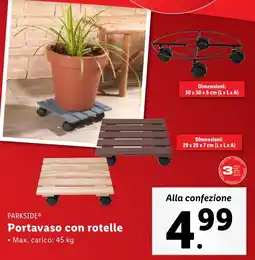 Lidl PARKSIDE Portavaso con rotelle offerta