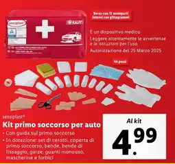 Lidl sensiplast Kit primo soccorso per auto offerta