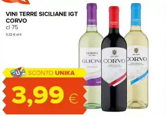 Tigre Vini terre siciliane igt CORVO offerta