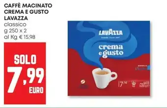 Pam Caffè macinato crema e gusto LAVAZZA offerta