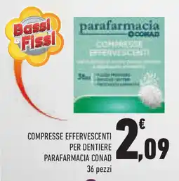 Compresse effervescenti per dentiere parafarmacia conad 36 pezzi