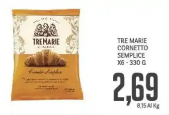 Supermercati Piccolo Tre marie cornetto semplice offerta