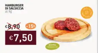 Prezzemolo e Vitale Hamburger di salsiccia offerta