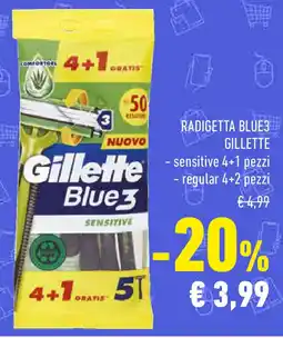 Conad Radigetta blue3 gillette -sensitive 4+1 pezzi - regular 4+2 pezzi offerta