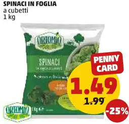 PENNY Spinaci in foglia a cubetti offerta