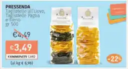 PRESSENDA Tagliatelle all'uovo, Tagliatelle Paglia e Fieno