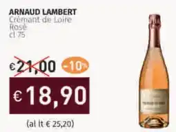 Prezzemolo e Vitale ARNAUD LAMBERT Crémant de Loire Rose offerta