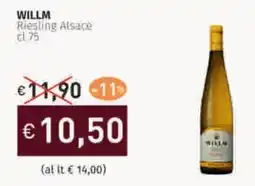 Prezzemolo e Vitale WILLM Riesling Alsace offerta