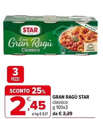 Iperal Gran ragù STAR classico offerta
