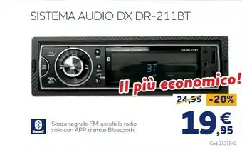 Norauto Sistema audio dx dr - 211 bt offerta