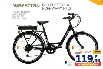 Wayscral bici elettrica everyway e100 nera