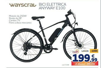 Norauto Wayscral bici elettrica anyway e100 offerta