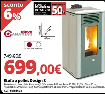 Brico Io Stufa a pellet design 8 offerta