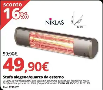Stufa alogena/quarzo da esterno