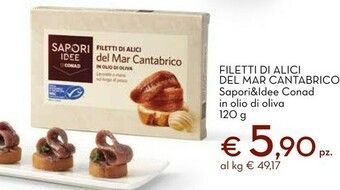 Conad City Conad sapori & dintorni filetti di alici del mar cantabrico 120 g offerta