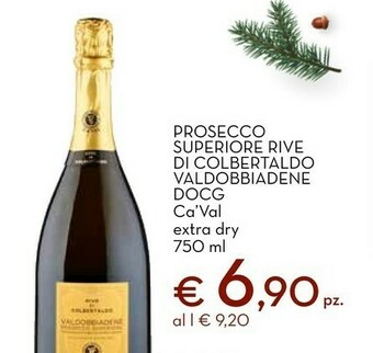 Conad Ca' val - valdobbiadene prosecco superiore extra dry 750 g(ml) offerta