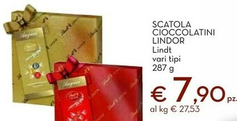 Conad Scatola cioccolatini lindor 287g offerta