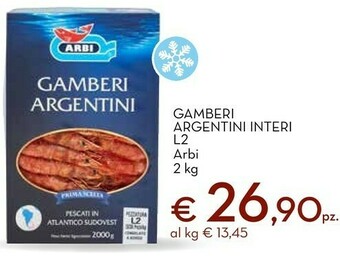 Conad Superstore Gamberi argentini interi congelati 2000 g(ml) offerta