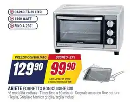 Trony ARIETE FORNETTO BON CUISINE 300 offerta