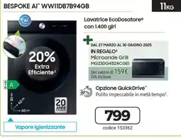 Trony SAMSUNG BESPOKE AI WW11DB7B94GB offerta