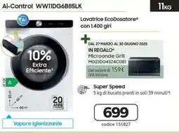 Trony SAMSUNG Ai-Control WW11DG6B85LK offerta