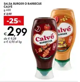 Bennet Salsą burger o barbecue CALVÉ offerta