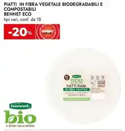 Bennet Piatti in fibra vegetale biodegradabili e compostabili BENNET ECO offerta