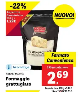 Lidl Antichi Maestri Formaggio grattugiato offerta
