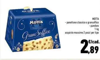 Conad City Motta Panettone Classico o Gransoffice - Pandoro 1kg offerta