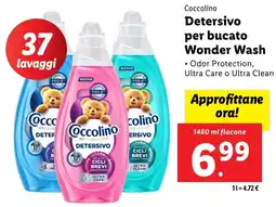Lidl Coccolino detersivo per bucato wonder wash flacone offerta