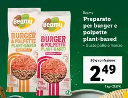 Lidl Beamy Preparato per burger e polpette plant-based offerta