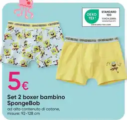 Pepco Set 2 boxer bambino SpongeBob offerta