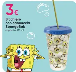 Pepco Bicchiere con cannuccia SpongeBob offerta