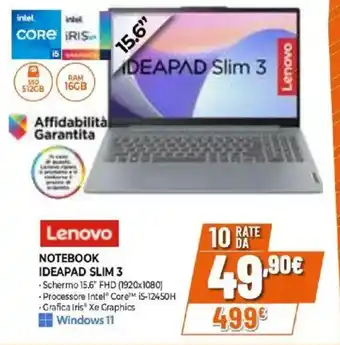 Expert Lenovo notebook ideapad slim 3 offerta