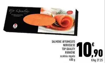 Conad City Salmone Affumicato Norvegese Top Quality Riunione 400g offerta