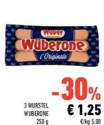 Conad City 3 Wurstel Wuberone 250g offerta
