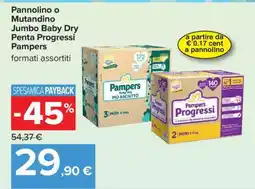 Carrefour Pannolino o Mutandino Jumbo Baby Dry Penta Progressi Pampers offerta